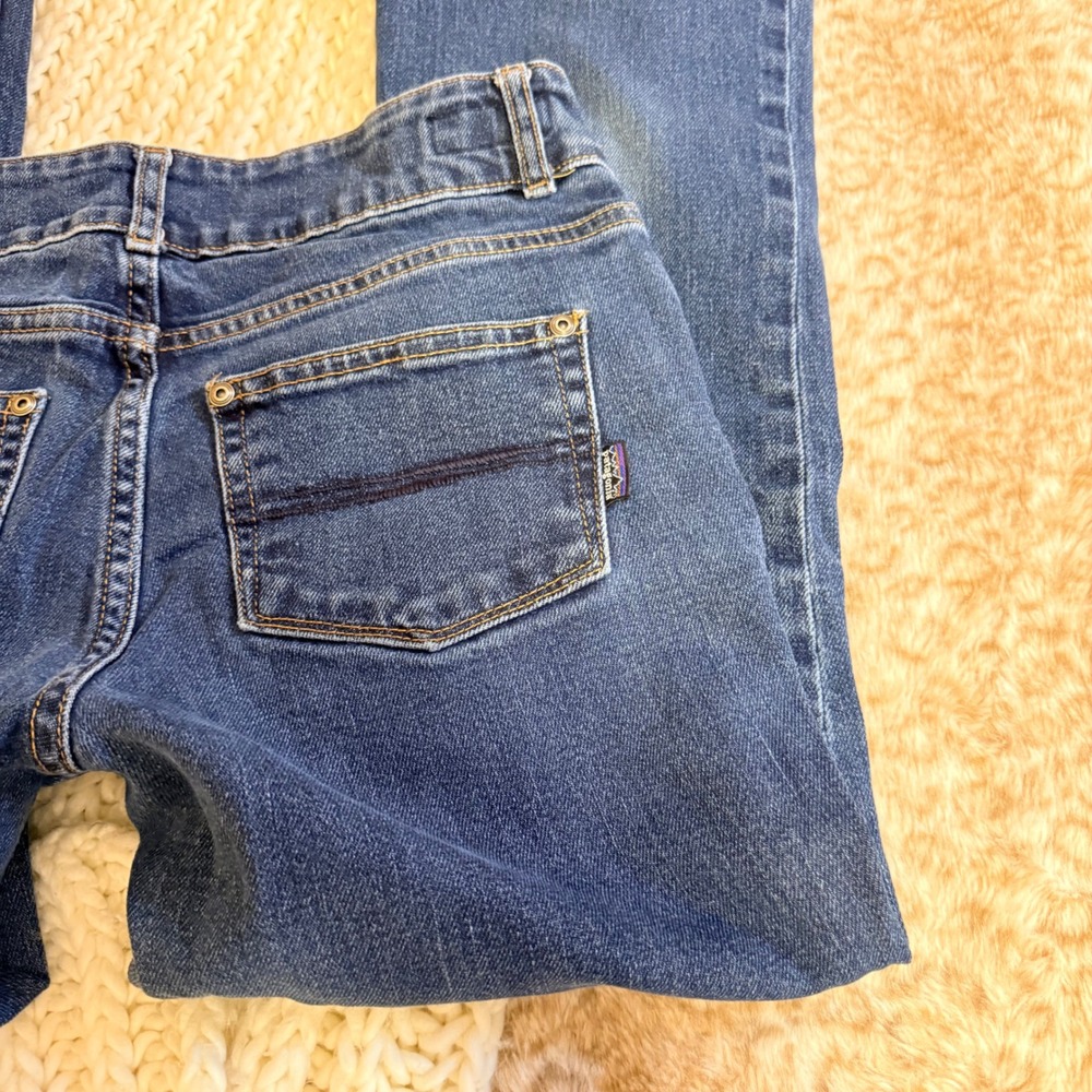 Patagonia Womens 27 Organic Cotton Bootcut Jeans Dark Wash Blue Double Button - Picture 7 of 7